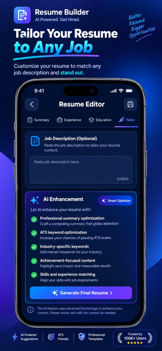 CV Engine AI resume tailoring and job description matching
